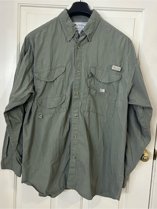 Columbia Sportswear Company Other - Columbia PFG Shirt Mens XL Button Up Long Sleeve Vented Gray Fishing Pockets VTG